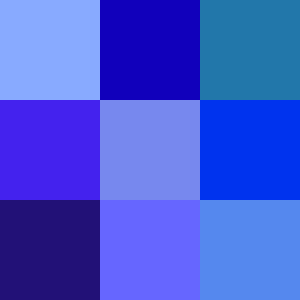 Grid showing various shades of blue pond liner colors including Competition Blue and Sky Blue.